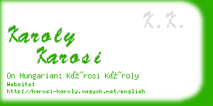 karoly karosi business card